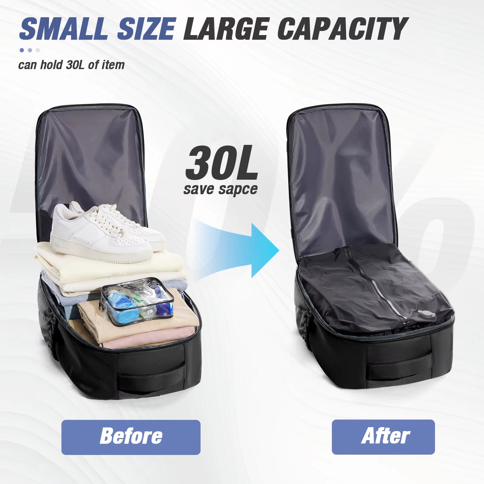 Men Vacuum Compression Backpack 15.6In Laptop Backpack Expand Hiking Vacuum Travel Backpack, Ryanair Backpack 40X30X20 Cabin Bag