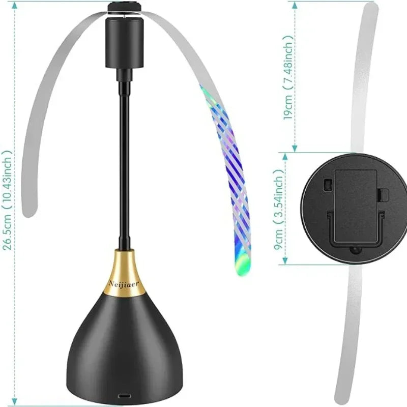 2/3Pcs Fly Fans for Tables Effective Fly Repellent Fan Keeps Flies Away with Soft Blades USB Picnic BBQ Party Fly Fans