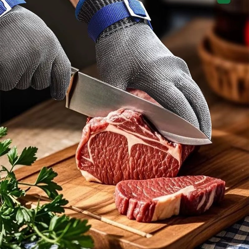 Anti-Cut Mesh Metal Glove Safety Cut Proof Stab Resistant Stainless Steel Wire Metal Mesh Butcher Protect Cut-Resistant Gloves