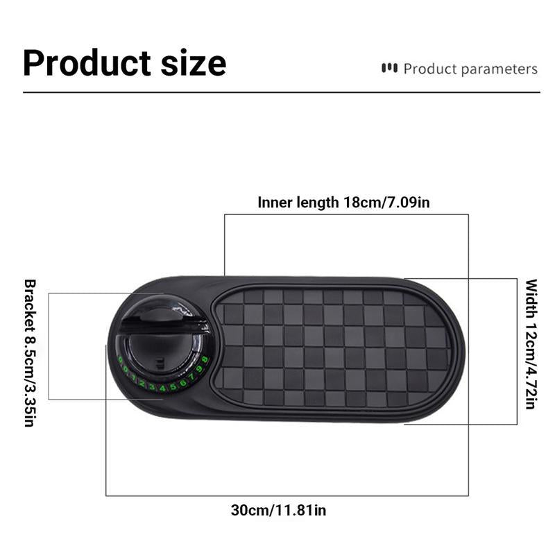 [Holiday Haul] Multifunction Car Anti-Slip Mat, 2025 Multifunctional Car Dashboard Mobile Phone Holder, Auto Universal Rotatable anti Skid Car Dashboard Pad with Temporary Parking Number